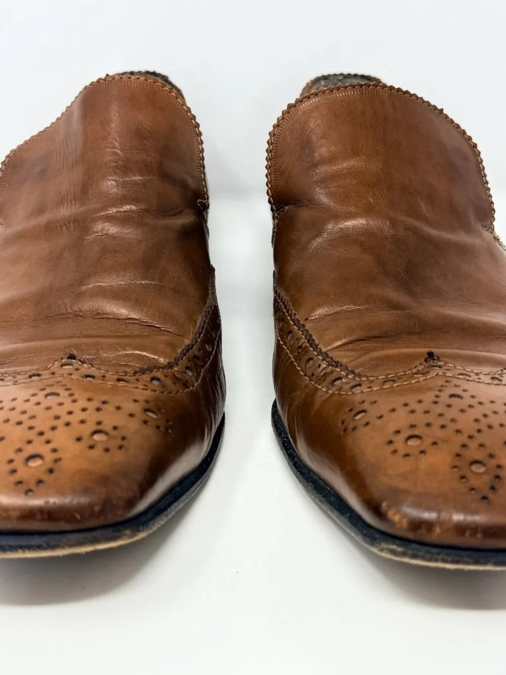 Patrick Cox Adrian Brown Brogue Leather Loafers Men's UK 6 US 7 Vintage Italian